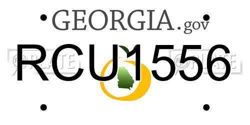 RCU1556 Georgia License Plate