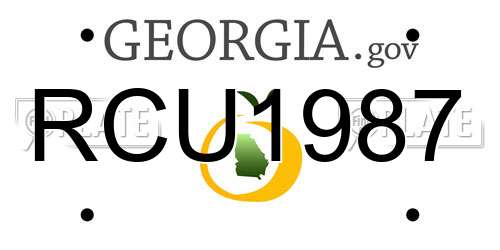 RCU1987 Georgia License Plate