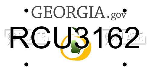 RCU3162 Georgia License Plate