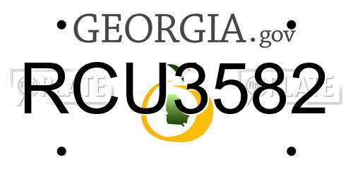 RCU3582 Georgia License Plate