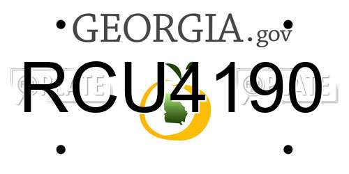 RCU4190 Georgia License Plate