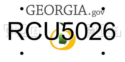 RCU5026 Georgia License Plate