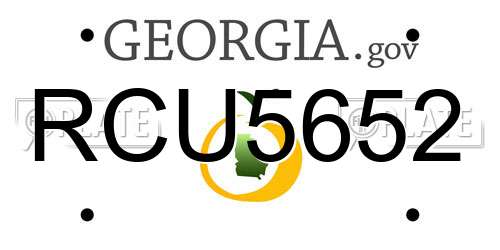 RCU5652 Georgia License Plate