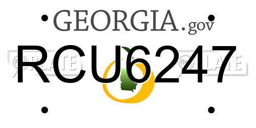 RCU6247 Georgia License Plate