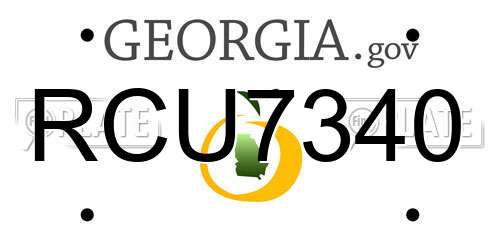 RCU7340 Georgia License Plate