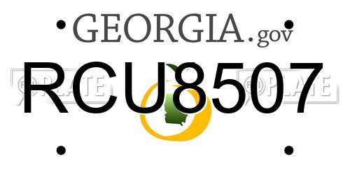 RCU8507 Georgia License Plate