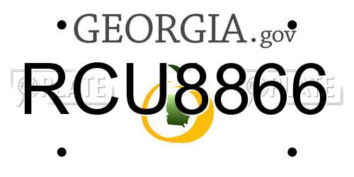 RCU8866 Georgia License Plate