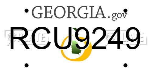 RCU9249 Georgia License Plate