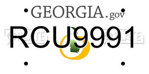 RCU9991 Georgia License Plate