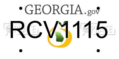 RCV1115 Georgia License Plate
