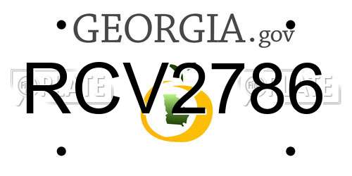RCV2786 Georgia License Plate