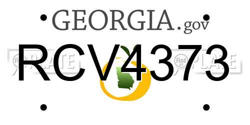 RCV4373 Georgia License Plate