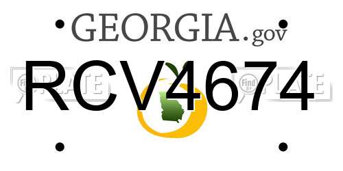 RCV4674 Georgia License Plate