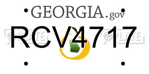 RCV4717 Georgia License Plate