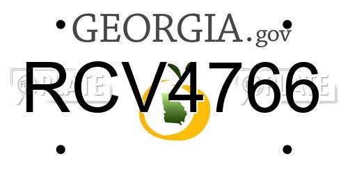 RCV4766 Georgia License Plate