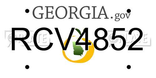RCV4852 Georgia License Plate