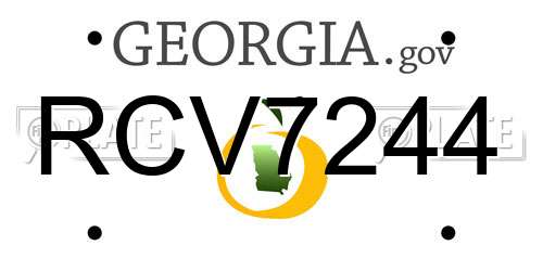 RCV7244 Georgia License Plate