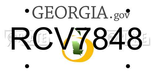 RCV7848 Georgia License Plate