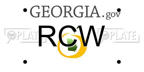 RCW Georgia License Plate