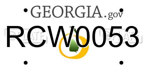 RCW0053 Georgia License Plate