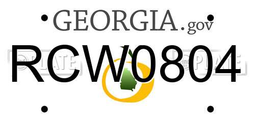RCW0804 Georgia License Plate