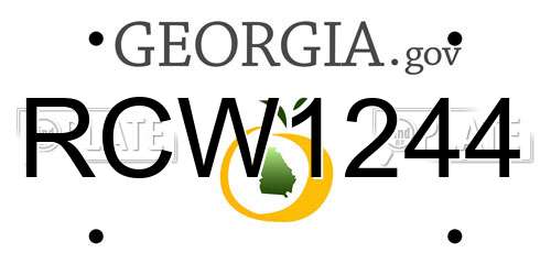 RCW1244 Georgia License Plate