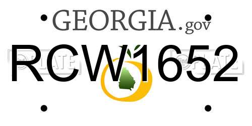 RCW1652 Georgia License Plate