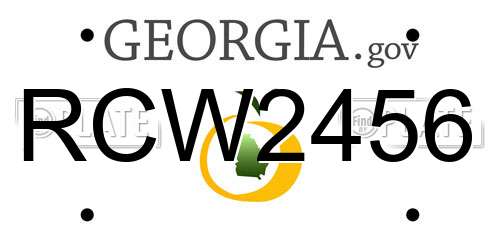 RCW2456 Georgia License Plate