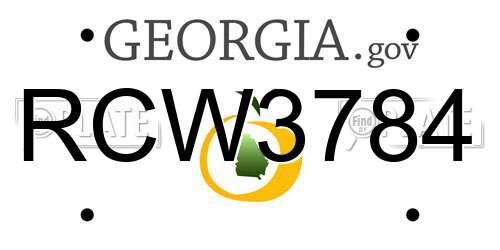 RCW3784 Georgia License Plate