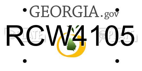 RCW4105 Georgia License Plate