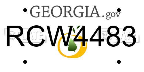 RCW4483 Georgia License Plate