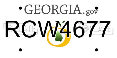 RCW4677 Georgia License Plate