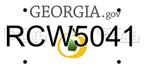 RCW5041 Georgia License Plate