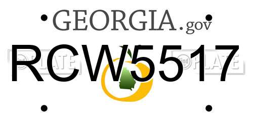 RCW5517 Georgia License Plate
