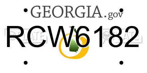 RCW6182 Georgia License Plate