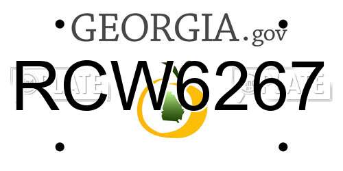 RCW6267 Georgia License Plate