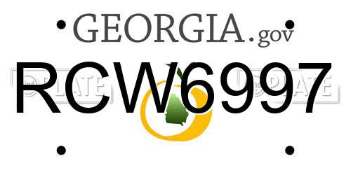 RCW6997 Georgia License Plate
