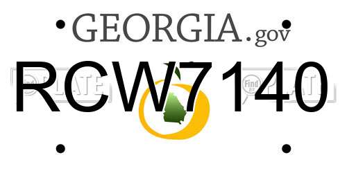 RCW7140 Georgia License Plate