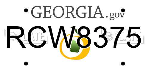 RCW8375 Georgia License Plate