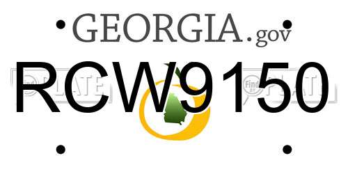 RCW9150 Georgia License Plate