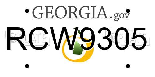 RCW9305 Georgia License Plate