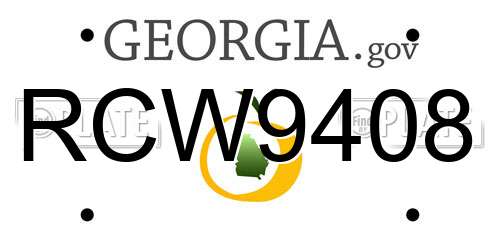 RCW9408 Georgia License Plate