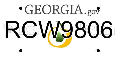 RCW9806 Georgia License Plate