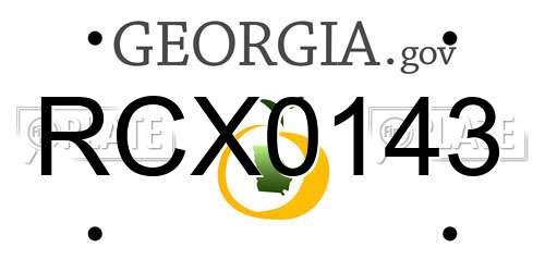 RCX0143 Georgia License Plate