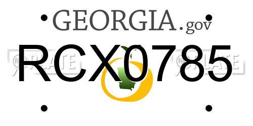 RCX0785 Georgia License Plate