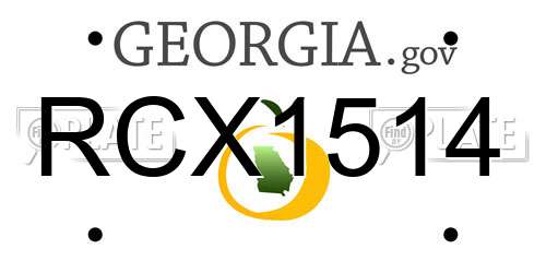 RCX1514 Georgia License Plate