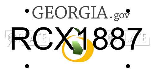 RCX1887 Georgia License Plate