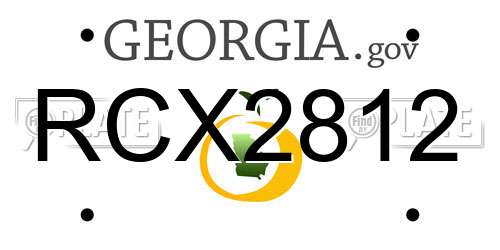 RCX2812 Georgia License Plate