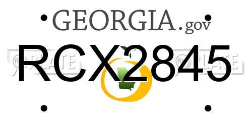 RCX2845 Georgia License Plate