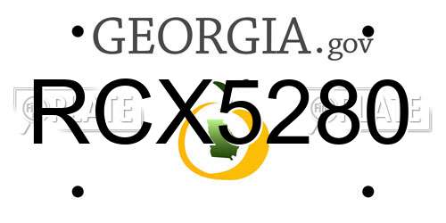 RCX5280 Georgia License Plate